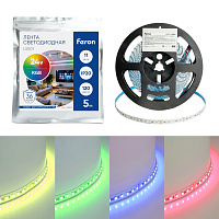 Светодиодная LED лента Feron LS501, 120SMD(3535)/м 11Вт/м 24V 5000*10*1.5мм RGB IP20 Светодиодная LED лента Feron LS501, 120SMD(3535)/м 11Вт/м 24V 5000*10*1.5мм RGB IP20