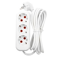 Удлинитель 3-местный с/з Stekker, HM01-31-07, 7м, 3x0,75, серия Home (У10-002), белый 39216