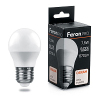 Лампа светодиодная Feron.PRO LB-1407 Шарик E27 7.5W 175-265V 6400K 38076 Лампа светодиодная Feron.PRO LB-1407 Шарик E27 7.5W 175-265V 6400K 38076