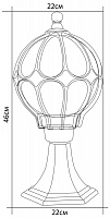 Светильник садово-парковый Feron PL3804  круглый на постамент 60W 230V E27, черное золото 11365 Светильник садово-парковый Feron PL3804  круглый на постамент 60W 230V E27, черное золото 11365