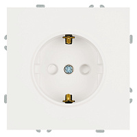 Розетка 1-местная с защитной шторкой с/з (механизм), STEKKER, 250В, 16А, серия Эмили, RST16-5110-01, белый фарфор, soft touch  49880