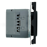 Розетка 1-местная з/ш с/з 16А + USB + Type C (механизм), Stekker, 250В, 20W, серия Эмили, черный уголь, soft-touch, RST16-5119-05   50218