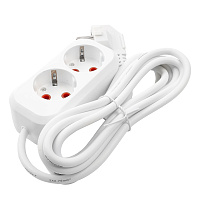 Удлинитель 2-местный с/з Stekker, HM01-21-05, 5м, 3x0,75, серия Home (У10-001), белый 39207