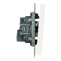 Выключатель 2-клавишный самовозвратный (механизм), STEKKER. 250В, 10А, серия Эмили, RSW10-5113-01, белый фарфор, soft touch 50325