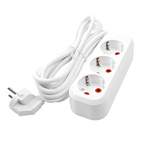 Удлинитель 3-местный с/з Stekker, HM01-31-07, 7м, 3x0,75, серия Home (У10-002), белый 39216