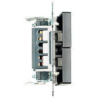 Выключатель 2-клавишный (механизм), STEKKER GLS10-7104-05, 250V, 10А, серия Катрин, черный 39606 Выключатель 2-клавишный (механизм), STEKKER GLS10-7104-05, 250V, 10А, серия Катрин, черный 39606