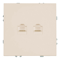 Розетка компьютерная 2-местная RJ-45 (механизм), STEKKER, серия Эмили, RST00-5111-08, кашемир, soft touch 49900