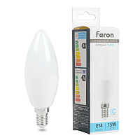 Лампа светодиодная Feron LB-980 Свеча E14 15W 175-265V 6400K 52074
