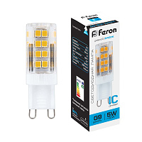 Лампа светодиодная Feron LB-432 G9 5W 175-265V 6400K 25771 Лампа светодиодная Feron LB-432 G9 5W 175-265V 6400K 25771