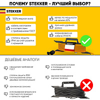 Удлинитель-шнур на рамке 1-местный с/з Stekker, HM04-01-20 (US1), 3*1,0мм2, 20м, 220В, 16А, Home, оранжевый 39628 Удлинитель-шнур на рамке 1-местный с/з Stekker, HM04-01-20 (US1), 3*1,0мм2, 20м, 220В, 16А, Home, оранжевый 39628