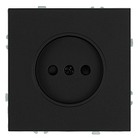 Розетка 1-местная с з/ш, б/з (механизм), СЗК, STEKKER, 250В, 16А, серия Эмили, RST16-5109-05ZK, черный уголь, soft touch 50250