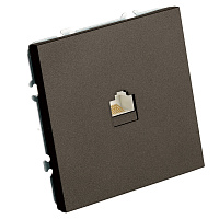 Розетка компьютерная 1-местная RJ-45 (механизм), STEKKER, серия Эмили, RST00-5117-09, антрацит, soft touch 49925
