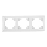 Рамка STEKKER, PFR00-7003-01 3-местная, пластик, серия Катрин, белый 39794