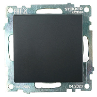 Переключатель перекрестный 1-клавишный (механизм), STEKKER GLS10-7110-05, 250V, 10А, серия Катрин, черный 49177 Переключатель перекрестный 1-клавишный (механизм), STEKKER GLS10-7110-05, 250V, 10А, серия Катрин, черный 49177