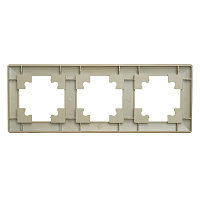 Рамка STEKKER, PFR00-7003-08 3-местная, пластик, серия Катрин, золото 49608 Рамка STEKKER, PFR00-7003-08 3-местная, пластик, серия Катрин, золото 49608