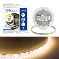 Светодиодная LED лента Feron LS613, 120SMD(2835)/m 9.6W/m 12V 5m 3000К Артикул 27732 Светодиодная LED лента Feron LS613, 120SMD(2835)/m 9.6W/m 12V 5m 3000К Артикул 27732