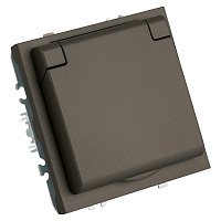 Розетка 1-местная с крышкой с защ. штор, STEKKER, с/з, 250В, 16А, серия Эмили, RST16-5112-09, антрацит, soft touch 49933