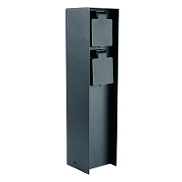 Розетка уличная Feron TM200, 220-230V, 16A, IP44, 70*70*300мм, черный 52184