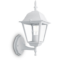 Светильник садово-парковый Feron 4101/PL4101 четырехгранный на стену вверх 60W E27 230V, белый 11013 Светильник садово-парковый Feron 4101/PL4101 четырехгранный на стену вверх 60W E27 230V, белый 11013
