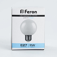 Лампа светодиодная Feron LB-371 Шар E27 3W 230V 6400K матовый 25902 Лампа светодиодная Feron LB-371 Шар E27 3W 230V 6400K матовый 25902