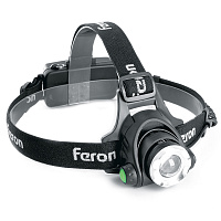 Фонарь налобный FERON TH2305 ZOOM c аккумулятором 5W, 2*18650 IP44 пластик/алюминий 41709 Фонарь налобный FERON TH2305 ZOOM c аккумулятором 5W, 2*18650 IP44 пластик/алюминий 41709