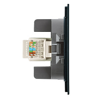 Розетка компьютерная 1-местная RJ-45 (механизм), STEKKER, серия Мия, RST00-3117-05, черный бархат 50450