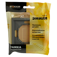 Рамка STEKKER, PFR00-5001-10 1-местная, серия Эмили, платиново-серый, soft touch 49962