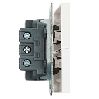 Выключатель 2-клавишный (механизм), STEKKER, 250В, 10А, серия Эмили,RSW10-5104-01, белый фарфор, soft touch 49866