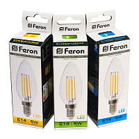 Лампа светодиодная Feron LB-58 Свеча E14 5W 230V 4000K 25573 Лампа светодиодная Feron LB-58 Свеча E14 5W 230V 4000K 25573