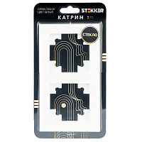 Рамка 2-местная, стекло, STEKKER ,GFR00-7002-01, серия Катрин, белый 39255