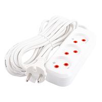 Удлинитель 3-местный б/з Stekker, HM01-30-02, 2м, 2x0,75, серия Home (У10-430), белый 39209