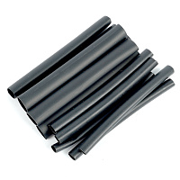 Набор термоусадочных трубок N8 STEKKER HSTGS2, длина 10 см., коэф. усадки 3:1, черный (12шт в упаковке) 32769