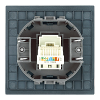 Розетка компьютерная 1-местная RJ-45 (механизм), STEKKER, серия Мия, RST00-3117-05, черный бархат 50450