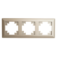 Рамка STEKKER, PFR00-7003-02 3-местная, пластик, серия Катрин, шампань 39804 Рамка STEKKER, PFR00-7003-02 3-местная, пластик, серия Катрин, шампань 39804