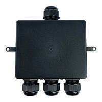 Распределительная коробка STEKKER LD553, количество вводов: 4, поликарбонат, нейлон, цвет черный, размер 163,1*151,6*59,4мм. 50555