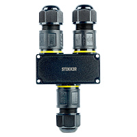 Соединитель-коннектор для проводов Y 3-контактный LD555 STEKKER, водонепрониц. пружинный контакт 50557