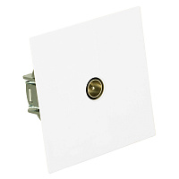 Розетка телевизионная 1-местная (механизм), STEKKER, 75 Ом, 5-862МГц, серия Мия, RST00-3108-01, белая магнолия 50435