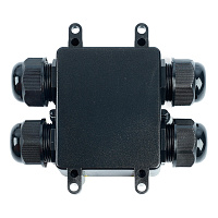 Распределительная коробка STEKKER LD552, количество вводов: 4, поликарбонат, нейлон, цвет черный, размер 114,4*106,7*35,3мм. 50554