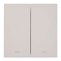 Выключатель 2-клавишный c индикатором (механизм), STEKKER, 250В, 10А, серия Мия, RSW10-3102-10, пудровый жемчуг 50476