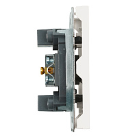 Розетка телевизионная 1-местная (механизм), STEKKER, 75 Ом, 5-862МГц, серия Эмили, RST00-5108-01, белый фарфор, soft touch 49875