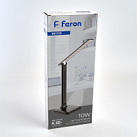 Настольный светодиодный светильник Feron DE1725 10W, 4000K, 100-240V, черный 29860 Настольный светодиодный светильник Feron DE1725 10W, 4000K, 100-240V, черный 29860