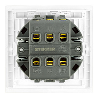 Переключатель перекрестный 2-клавишный (механизм), STEKKER, 250В, 10А, серия Мия, RSW10-3111-01, белая магнолия 50788