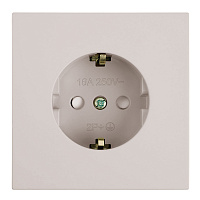 Розетка 1-местная с защитной шторкой с/з (механизм), STEKKER, 250В, 16А, серия Мия, RST16-3110-08, пудровый жемчуг 50484