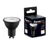 Лампа светодиодная Feron.PRO LB-1607 GU10 7W 175-265V 2700K в черном корпусе 48956 Лампа светодиодная Feron.PRO LB-1607 GU10 7W 175-265V 2700K в черном корпусе 48956