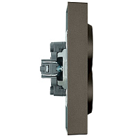 Розетка 2-местная с защитной шторкой, STEKKER, с/з, 250В, 16А, серия Эмили, RST16-5114-09, антрацит, soft touch 49934