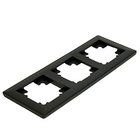 Рамка STEKKER, PFR00-7003-05 3-местная, пластик, серия Катрин, черный 39814 Рамка STEKKER, PFR00-7003-05 3-местная, пластик, серия Катрин, черный 39814