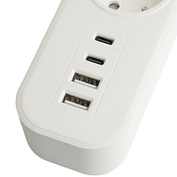 Сетевой фильтр 5-местный с/з STEKKER 3x1мм2, 5 м, 250В, 16А, 2 USB-A+2 Type-C 3, серия Nova, белый 50104 Сетевой фильтр 5-местный с/з STEKKER 3x1мм2, 5 м, 250В, 16А, 2 USB-A+2 Type-C 3, серия Nova, белый 50104