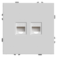 Розетка компьютерная 2-местная RJ-45 (механизм), STEKKER,  серия Эмили, RST00-5111-01, белый фарфор, soft touch  49874 Розетка компьютерная 2-местная RJ-45 (механизм), STEKKER,  серия Эмили, RST00-5111-01, белый фарфор, soft touch  49874