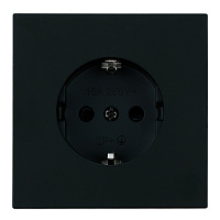 Розетка 1-местная с защитной шторкой с/з (механизм), STEKKER, 250В, 16А, серия Мия, RST16-3110-05, черный бархат 50454