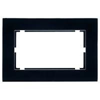 Рамка  2-местная (без перемычки), стекло, STEKKER, GFR00-7012-05, серия Катрин, черный 39571